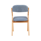 Chaises pliantes avec sièges rembourrés, empilables en bois avec housse amovible, chaise supplémentaire pliante – Bleu
