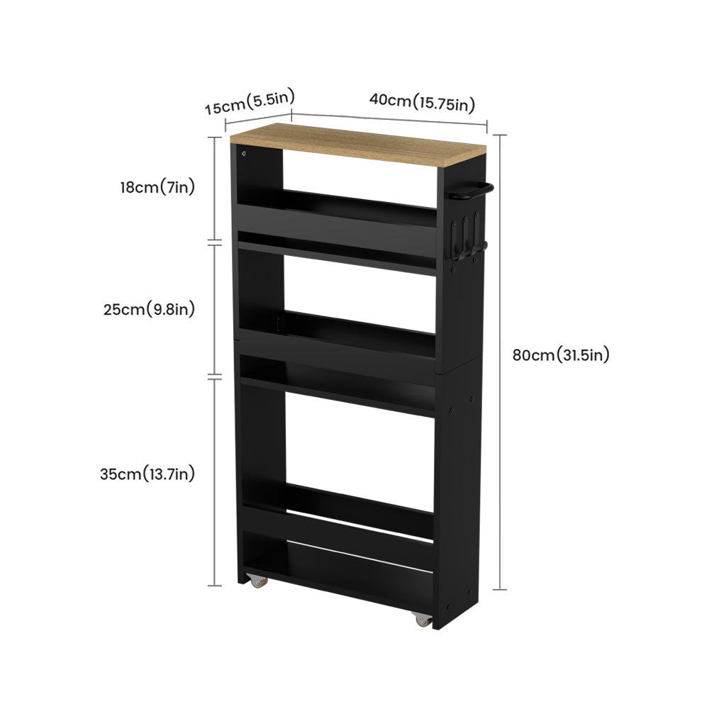 Étagère à épices étroite à glisser, 4 niveaux - LAMKIN