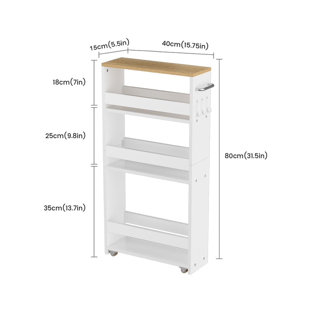 Étagère à épices étroite à glisser, 4 niveaux - LAMKIN