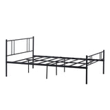 LAVER Lit Simple/Double en Métal 90/100/120/140 x 200 CM - Noir/ Blanc