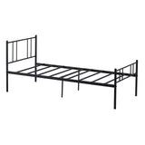 LAVER Lit Simple/Double en Métal 90/100/120/140 x 200 CM - Noir/ Blanc