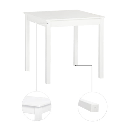 Ensemble Table à Manger et 2 Chaises 74*74*73cm - Blanc/Gris/Marron-LILAC