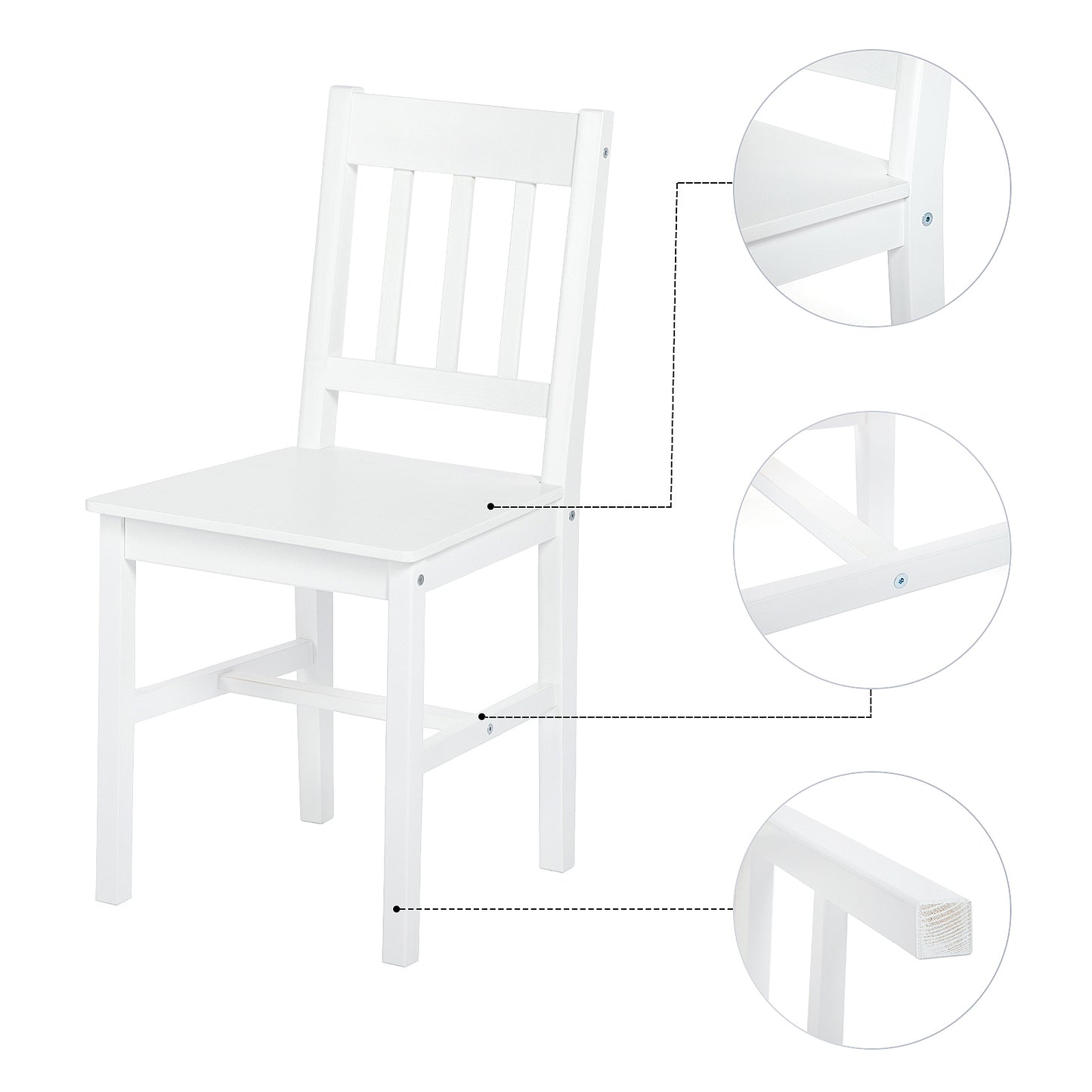 Ensemble Table à Manger et 2 Chaises 74*74*73cm - Blanc/Gris/Marron-LILAC