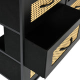 Meuble de rangement 97 cm avec pieds en fer - Noir - LOYD