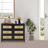 Meuble de rangement 97 cm avec pieds en fer - Noir - LOYD