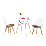 LUCCA Chaise transparente avec Pieds en Bois de Frêne et Coussin en Daim Brun