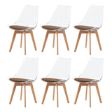 LUCCA Chaise transparente avec Pieds en Bois de Frêne et Coussin en Daim Brun