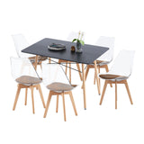 LUCCA Chaise transparente avec Pieds en Bois de Frêne et Coussin en Daim Brun
