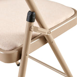 Chaises pliables empilables en lin (lot de 4) -Beige -FAIR