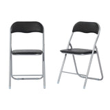 Lot de 2/4 chaises pliantes empilables rembourrées - Pieds noirs et argentés - MANGO