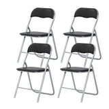 Lot de 2/4 chaises pliantes empilables rembourrées - Pieds noirs et argentés - MANGO