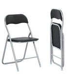 Lot de 2/4 chaises pliantes empilables rembourrées - Pieds noirs et argentés - MANGO