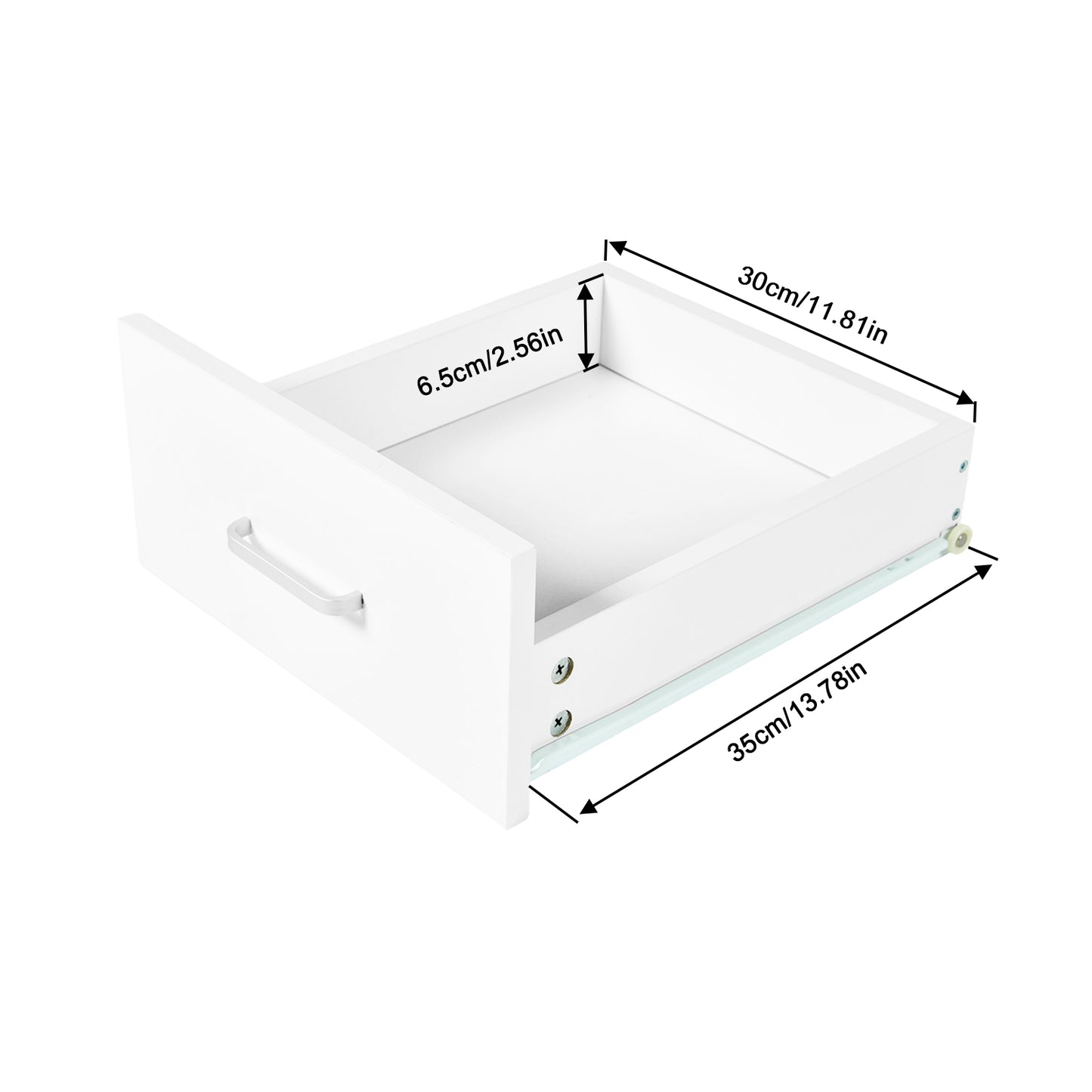 Classeur latéral en bois blanc à 3 tiroirs, verrouillable, avec étagères de rangement ouvertes