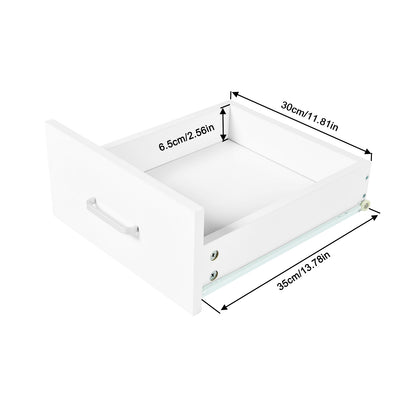 Classeur latéral en bois blanc à 3 tiroirs, verrouillable, avec étagères de rangement ouvertes