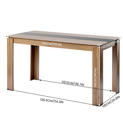 Table à manger rectangulaire en bois MCCOY de 140 cm - Noyer