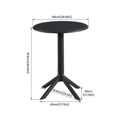 Table de cocktail moderne haute 75 cm, noire