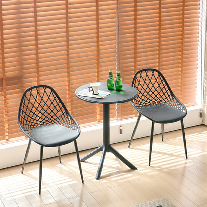 Table de cocktail moderne haute 75 cm, noire
