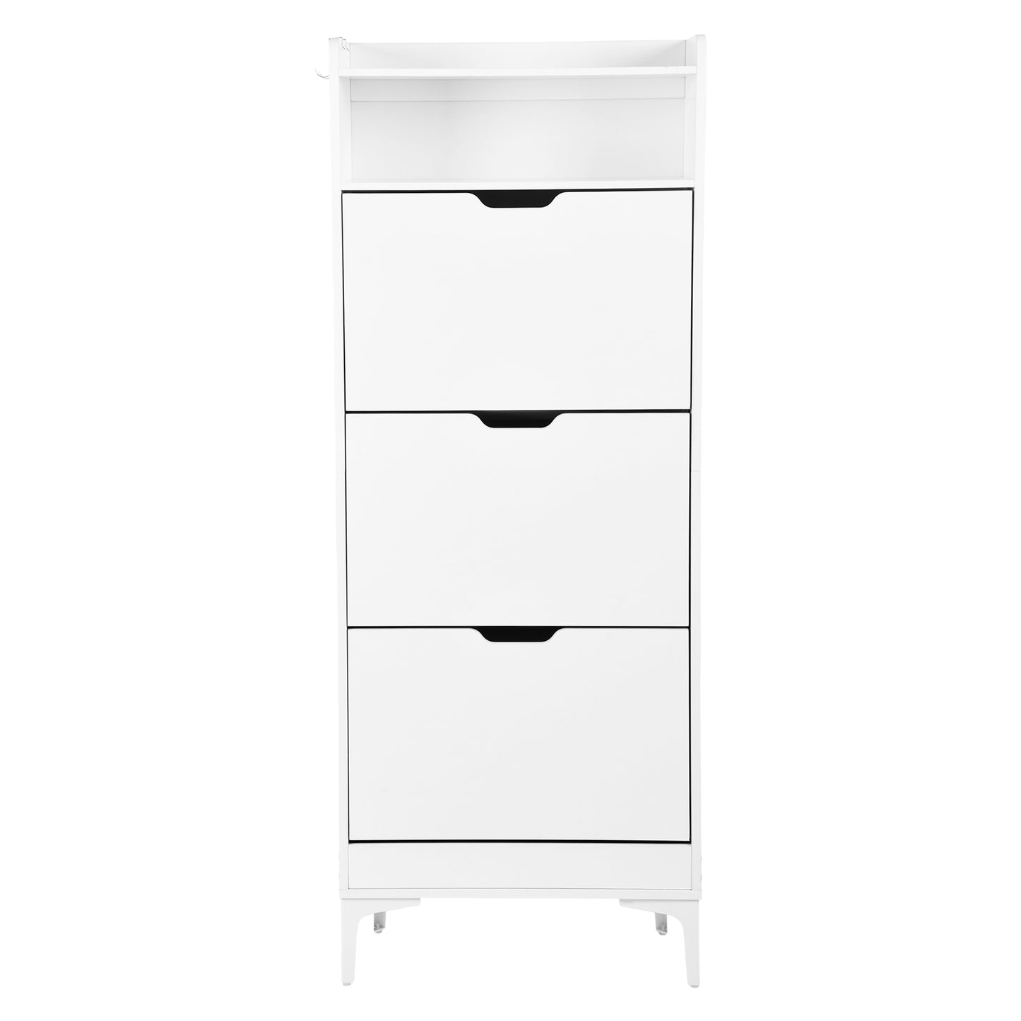 Meuble à chaussures MELVIN à 3 rabats, 60 x 159,3 cm - MDF blanc