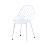 MILAN Chaise d'Appoint en Métal Lot de 4/6 - Blanc