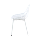 MILAN Chaise d'Appoint en Métal Lot de 4/6 - Blanc