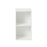 Bibliothèque ouverte à 2 niveaux, étagère haute pour chambre à coucher, salon et bureau, blanc-MINONG