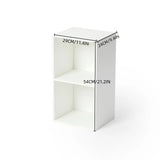 Bibliothèque ouverte à 2 niveaux, étagère haute pour chambre à coucher, salon et bureau, blanc-MINONG