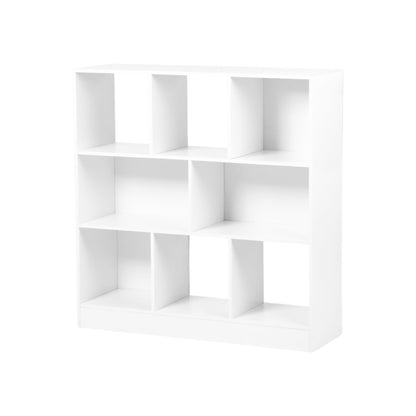 Bookcase Freestanding Storage Unit, 8 Open Compartments-Cloud White