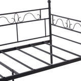 MUSK Canapé-lit Simple en Métal Convient pour matelas 93*197 cm - Noir/Blanc