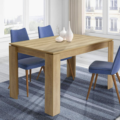 MUSK Table à manger avec 120 cm - Blanc/CHÊNE/Noir