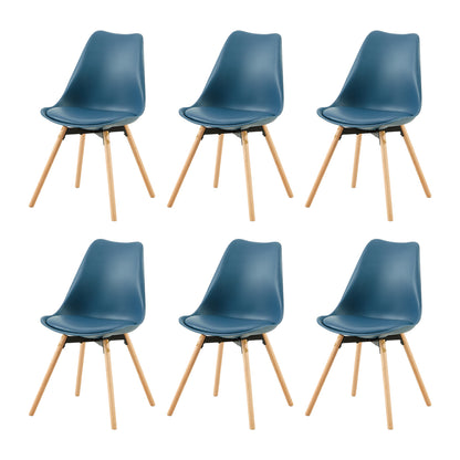 Lot de 4/6 Chaises Latérales OATS – Gris Bleu Clair / Gris Bleu Foncé/Crème glacée verte