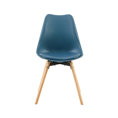 Lot de 4/6 Chaises Latérales OATS – Gris Bleu Clair / Gris Bleu Foncé/Crème glacée verte