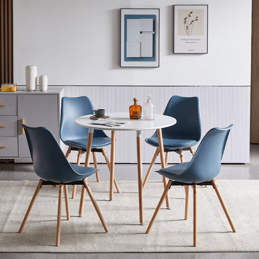 Lot de 4/6 Chaises Latérales OATS – Gris Bleu Clair / Gris Bleu Foncé/Crème glacée verte