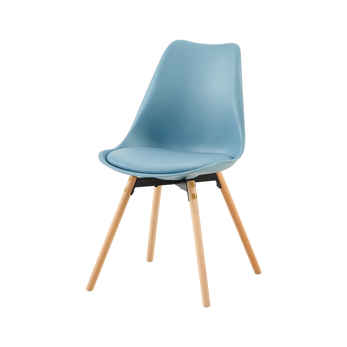 Lot de 4/6 Chaises Latérales OATS – Gris Bleu Clair / Gris Bleu Foncé/Crème glacée verte