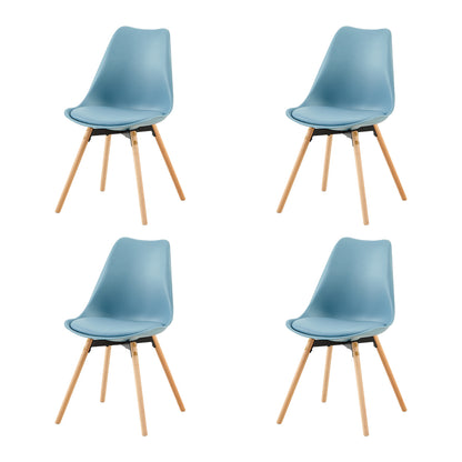 Lot de 4/6 Chaises Latérales OATS – Gris Bleu Clair / Gris Bleu Foncé/Crème glacée verte