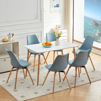 Lot de 4/6 Chaises Latérales OATS – Gris Bleu Clair / Gris Bleu Foncé/Crème glacée verte