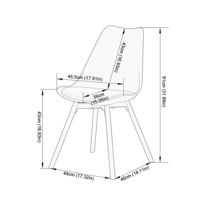 Lot de 4/6 Chaises Latérales OATS – Gris Bleu Clair / Gris Bleu Foncé/Crème glacée verte