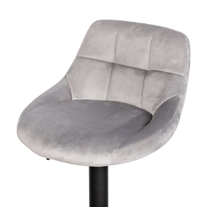 Chaises de bar modernes réglables en velours OLIVET, lot de 2 - Gris