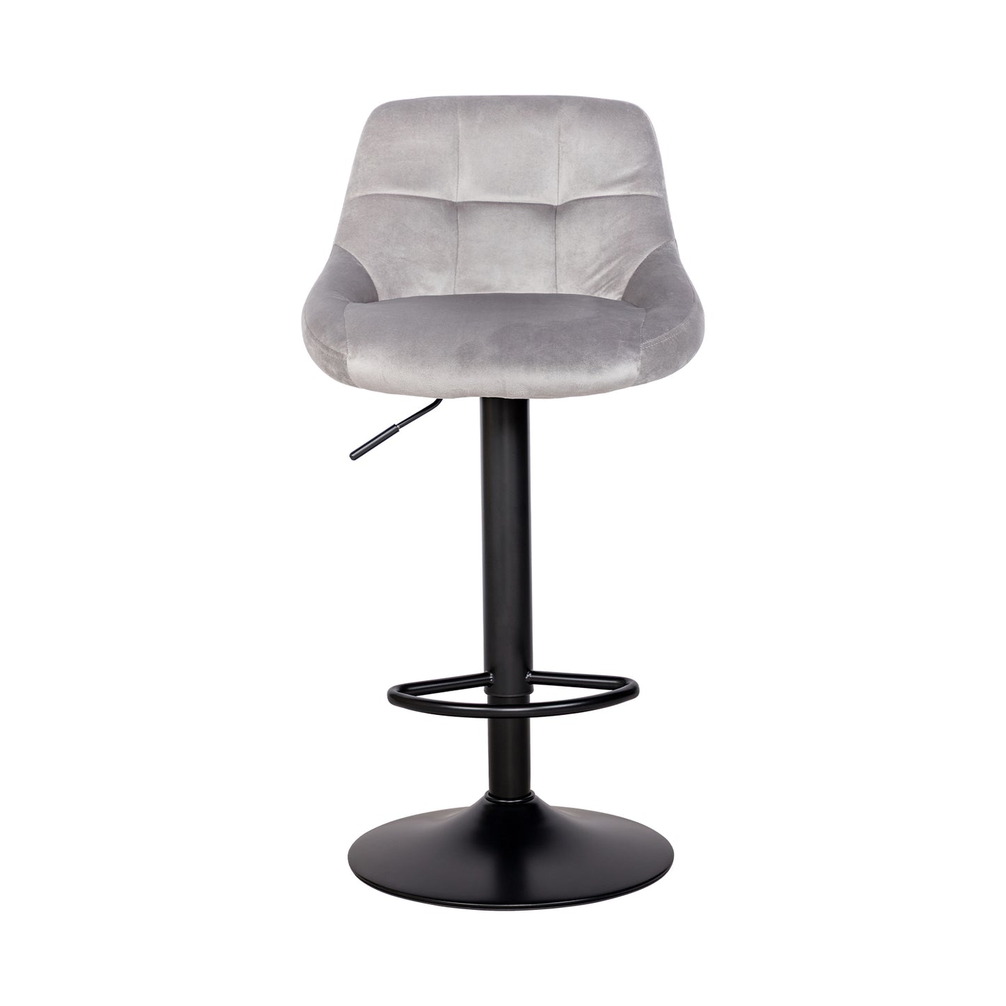 Chaises de bar modernes réglables en velours OLIVET, lot de 2 - Gris
