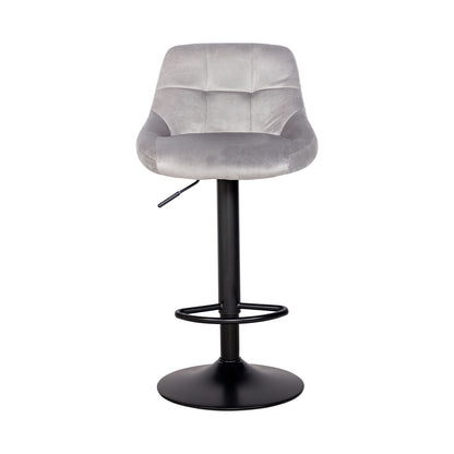 Chaises de bar modernes réglables en velours OLIVET, lot de 2 - Gris