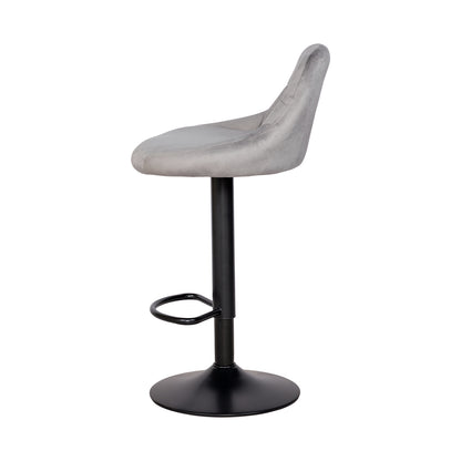 Chaises de bar modernes réglables en velours OLIVET, lot de 2 - Gris