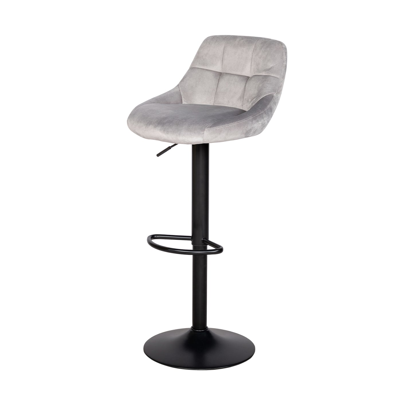 Chaises de bar modernes réglables en velours OLIVET, lot de 2 - Gris