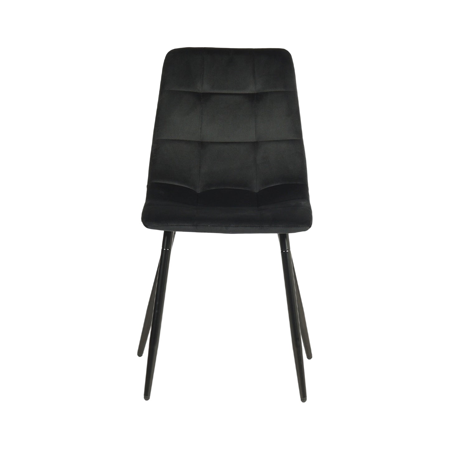 Chaise de salle à manger sans accoudoirs en tissu, pieds en fer noir - Noir/Gris/Marron