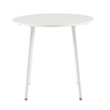 Table à manger ronde interrompue PEA avec pieds en hêtre 80 cm - Blanc