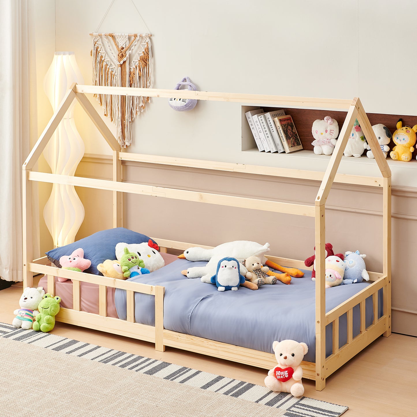 Lit Cabane Simple Pour maison Enfants avec - Bois/Blanc - PINEY