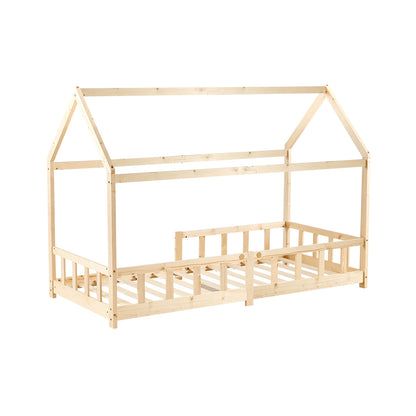 Lit Cabane Simple Pour maison Enfants avec - Bois/Blanc - PINEY