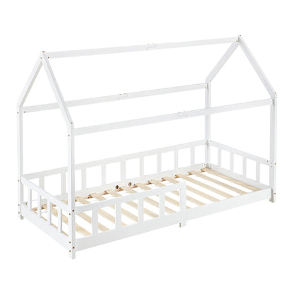 Lit Cabane Simple Pour maison Enfants avec - Bois/Blanc - PINEY