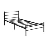 PRIMO Lit Simple/Double en Métal 94 * 196 cm/143 * 196 cm - Noir/Blanc