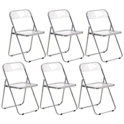PURDY Chaises pliantes empilables Ensemble de 2/4/6 - Transparent