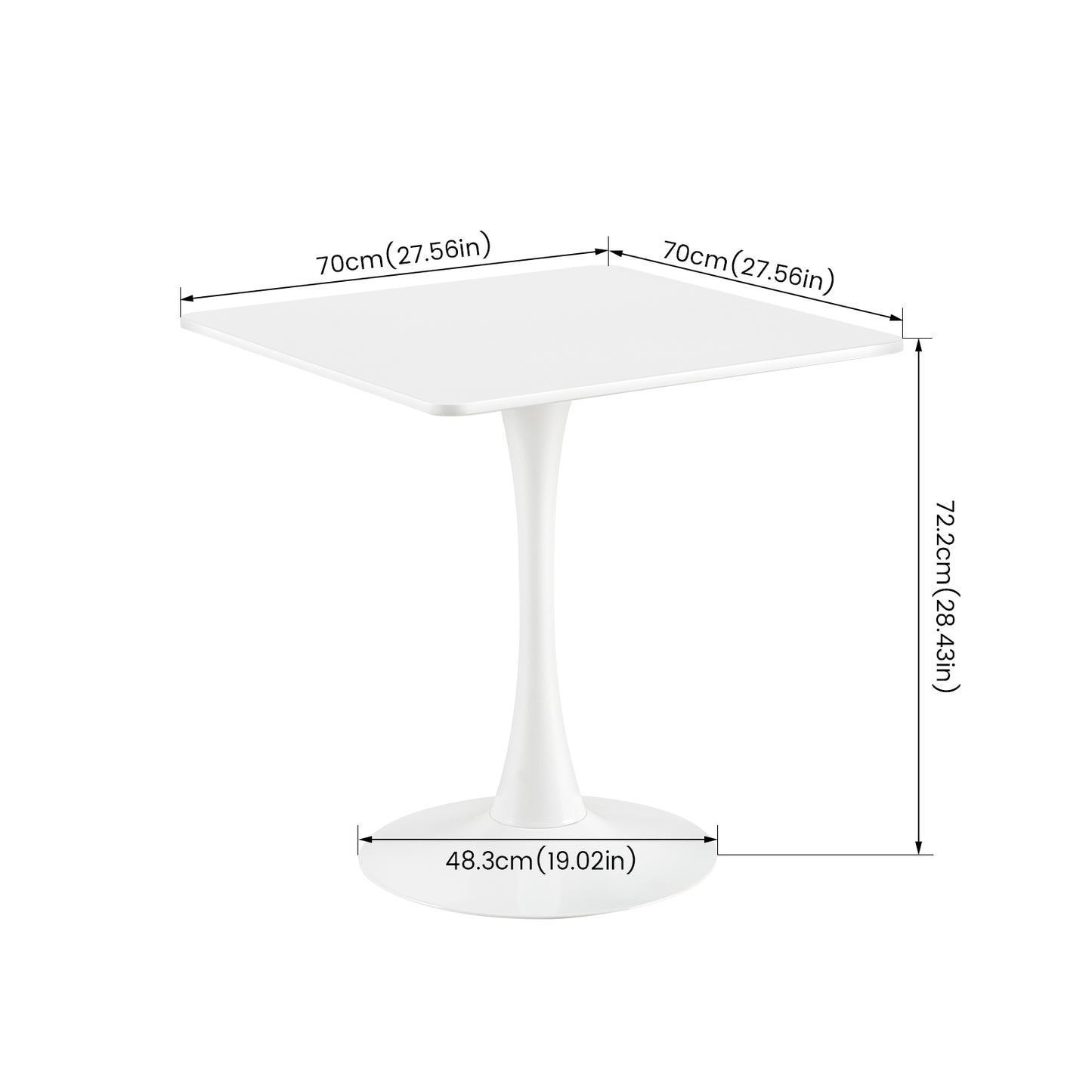 Table Tulipe Rectangulaire Blanche Balcon - RAMON