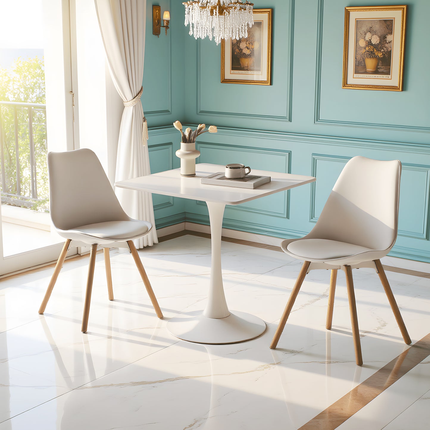 Table Tulipe Rectangulaire Blanche Balcon - RAMON